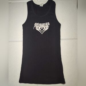 Black Tank Top with White Graphic Size M #360